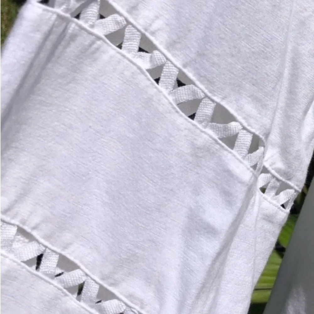 EUC Lilly Pulitzer Katt White Off-Shoulder Blouse, Size Large - Picture 9 of 11